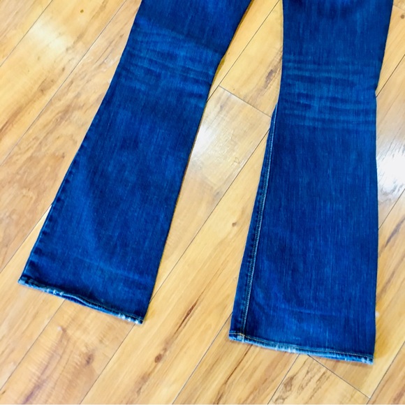 American Eagle artist stretch soft denim jeans AEO dark wash distressed wide leg - Picture 5 of 7